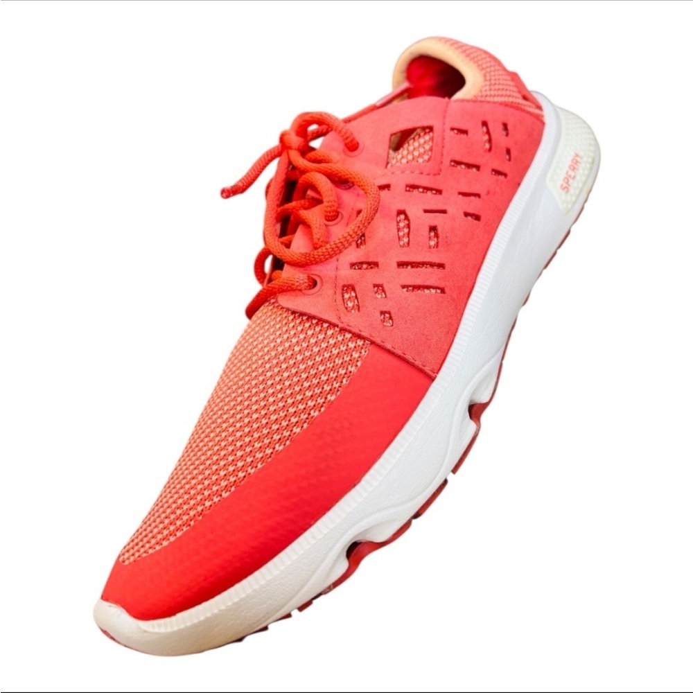 Sperry Women's Seven Seas Coral Colored Athletic Sneakers Size 10